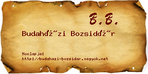 Budaházi Bozsidár névjegykártya